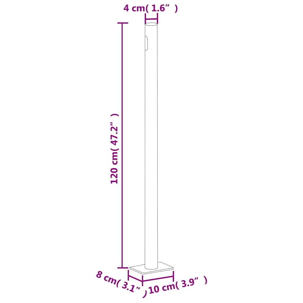 sammenrullelig sidemarkise 200x600 cm sort