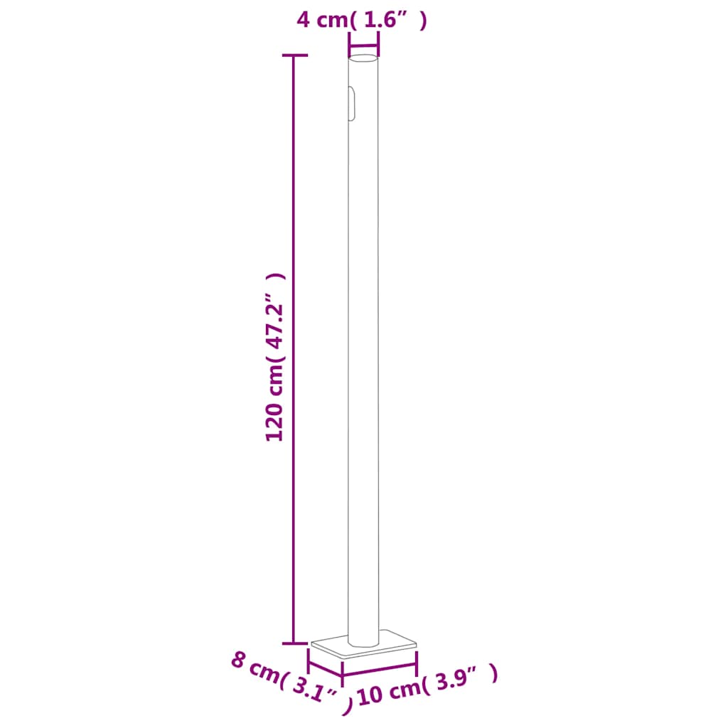 sammenrullelig sidemarkise 200x600 cm blå