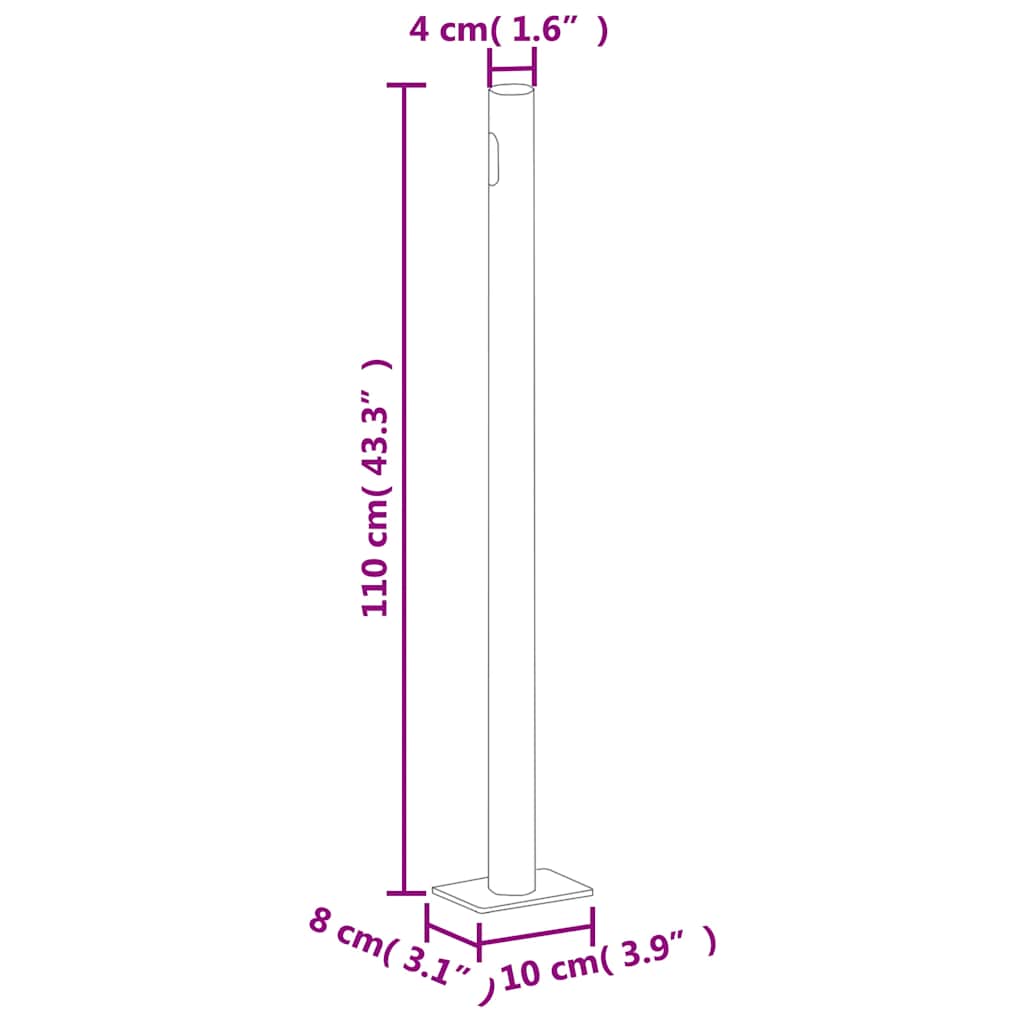 sammenrullelig sidemarkise 180x1000 cm sort