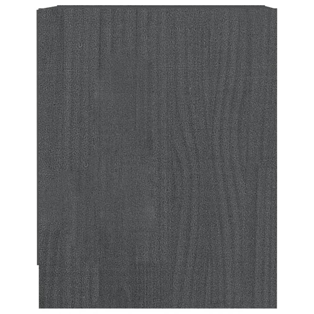 sengeborde 2 stk. 35,5x33,5x41,5 cm massivt fyrretræ sort grå