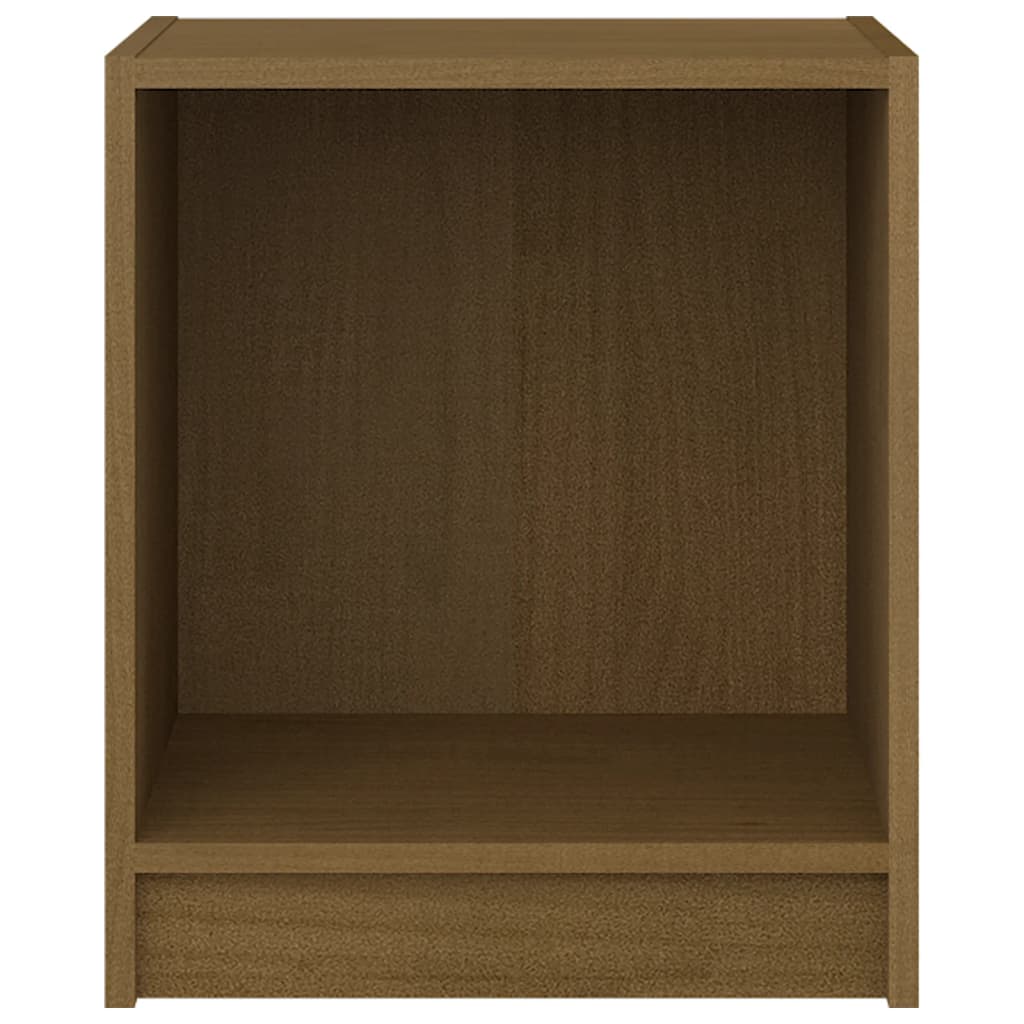 sengebord 35,5x33,5x41,5 cm massivt fyrretræ honningbrun