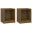 sengeborde 2 stk. 35,5x33,5x41,5 cm massivt fyrretræ brun