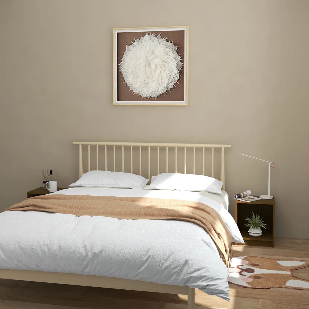 sengeborde 2 stk. 35,5x33,5x41,5 cm massivt fyrretræ brun