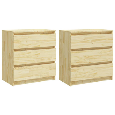sengeborde 2 stk. 60x36x64 cm massivt fyrretræ