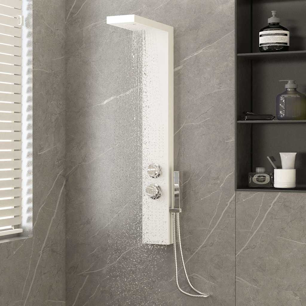 brusepanel aluminium hvid