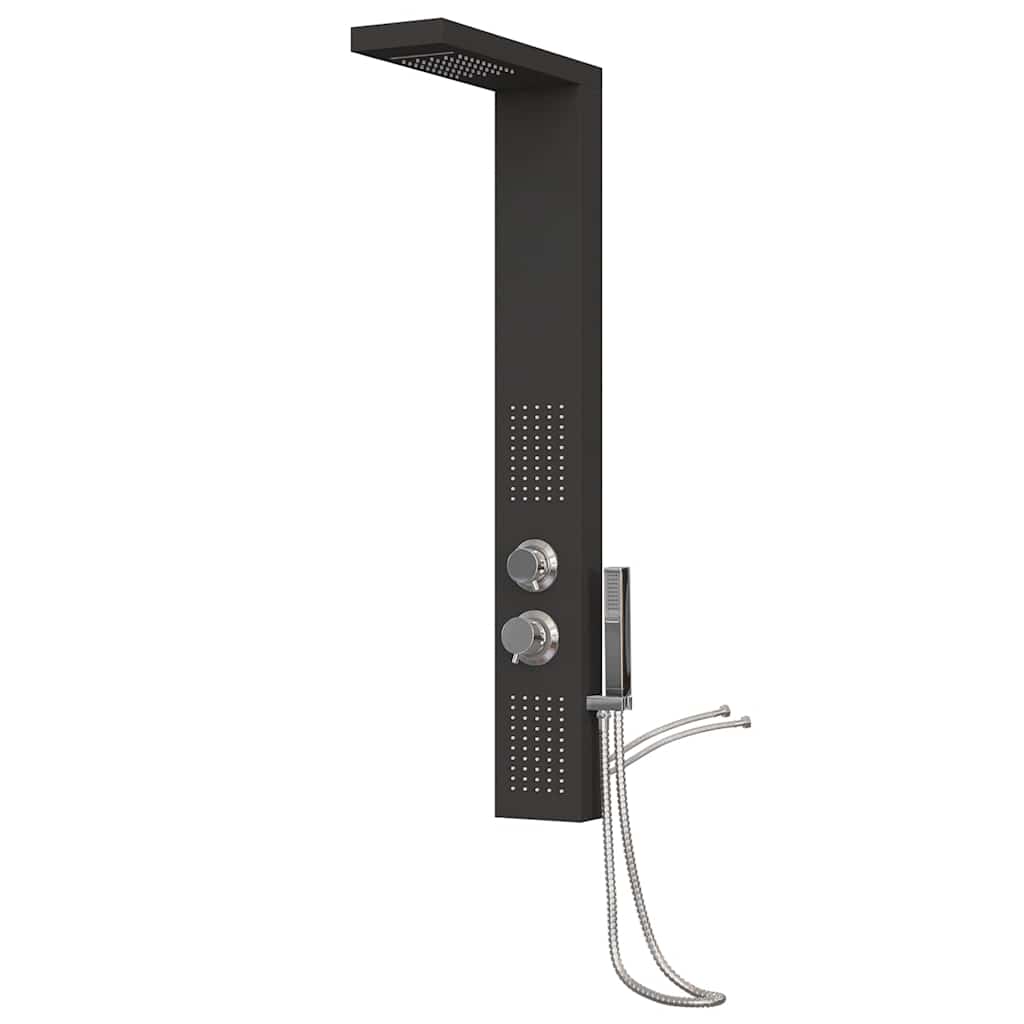 brusepanel aluminium sort