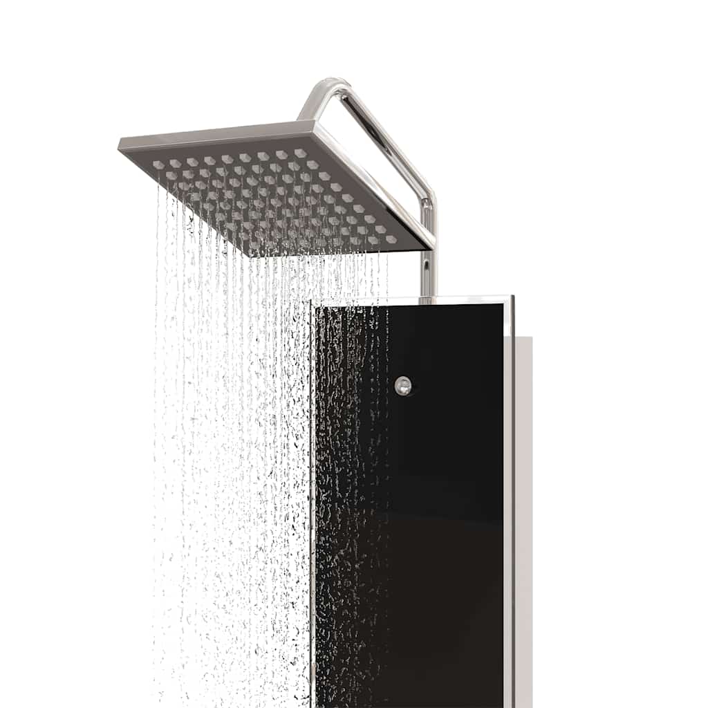 brusepanel 18x45,5x130 cm glas sort