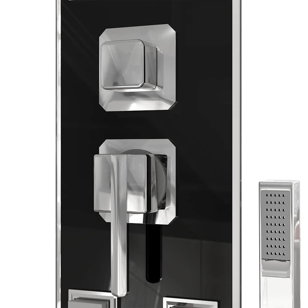 brusepanel 18x45,5x130 cm glas sort