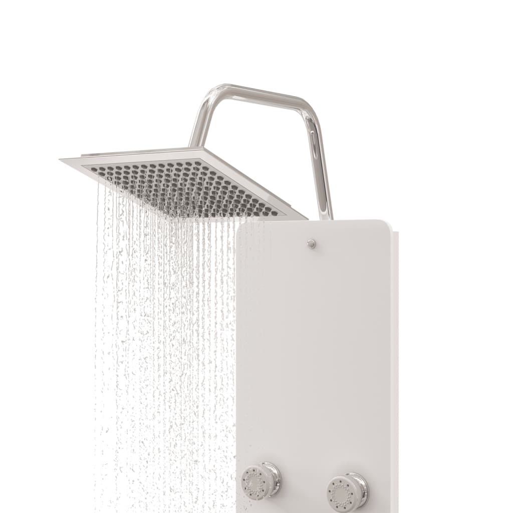 brusepanel 25x47,5x130 cm glas hvid
