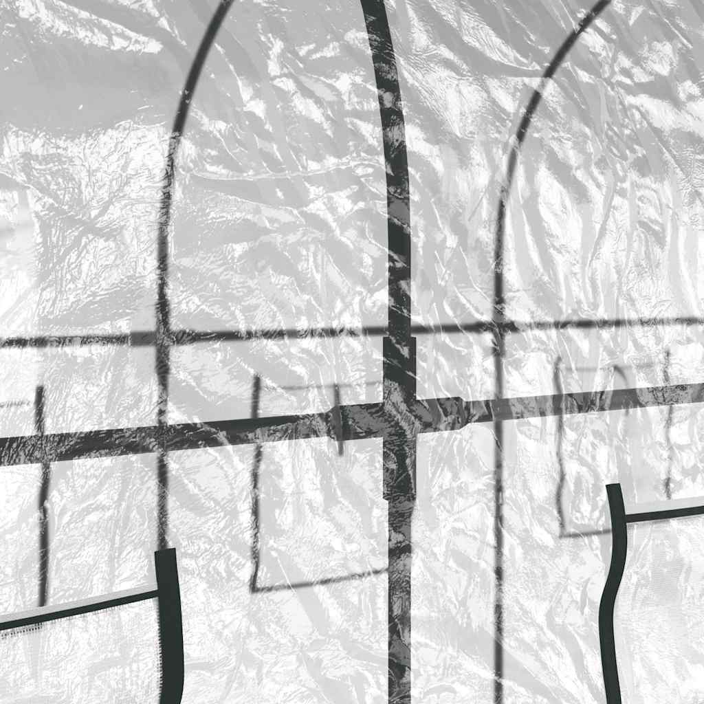drivhus 160x400x190 cm PVC og pulverlakeret stål transparent