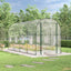 drivhus 160x400x190 cm PVC og pulverlakeret stål transparent