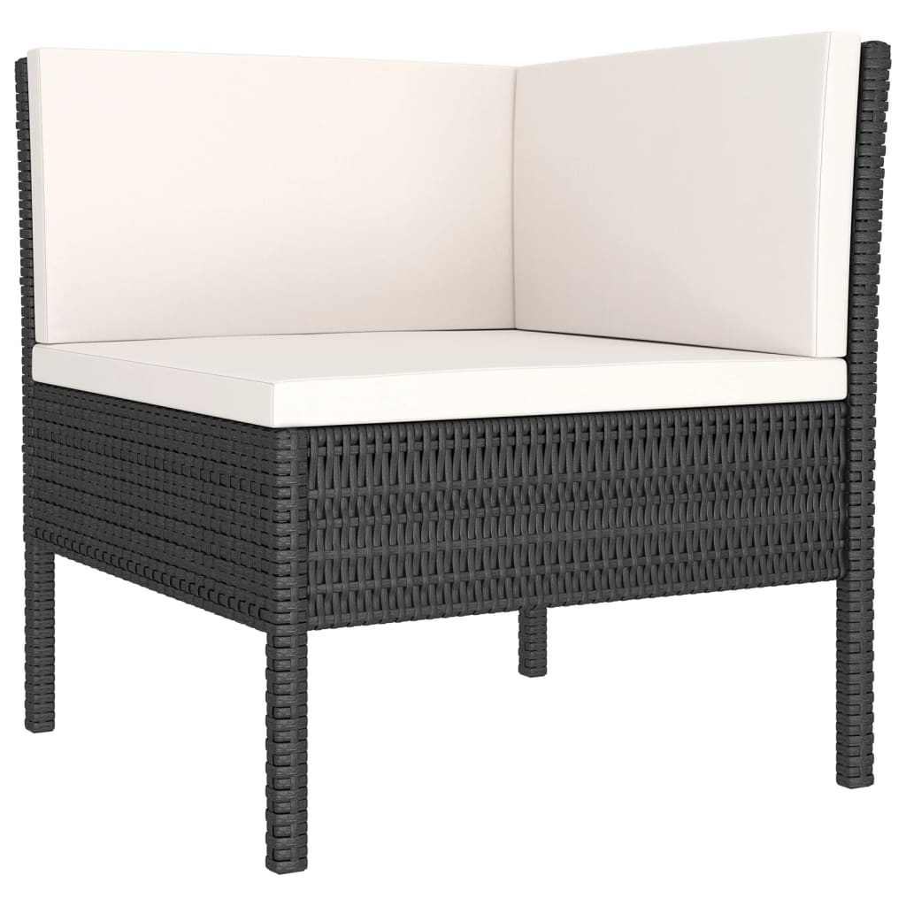 loungesæt til haven 9 dele med hynder polyrattan sort