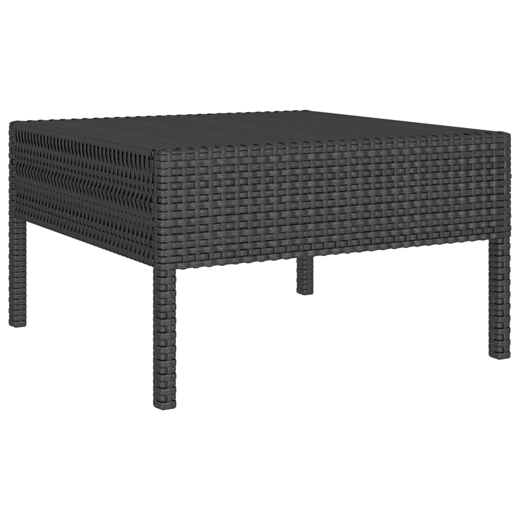 loungesæt til haven 8 dele med hynder polyrattan sort