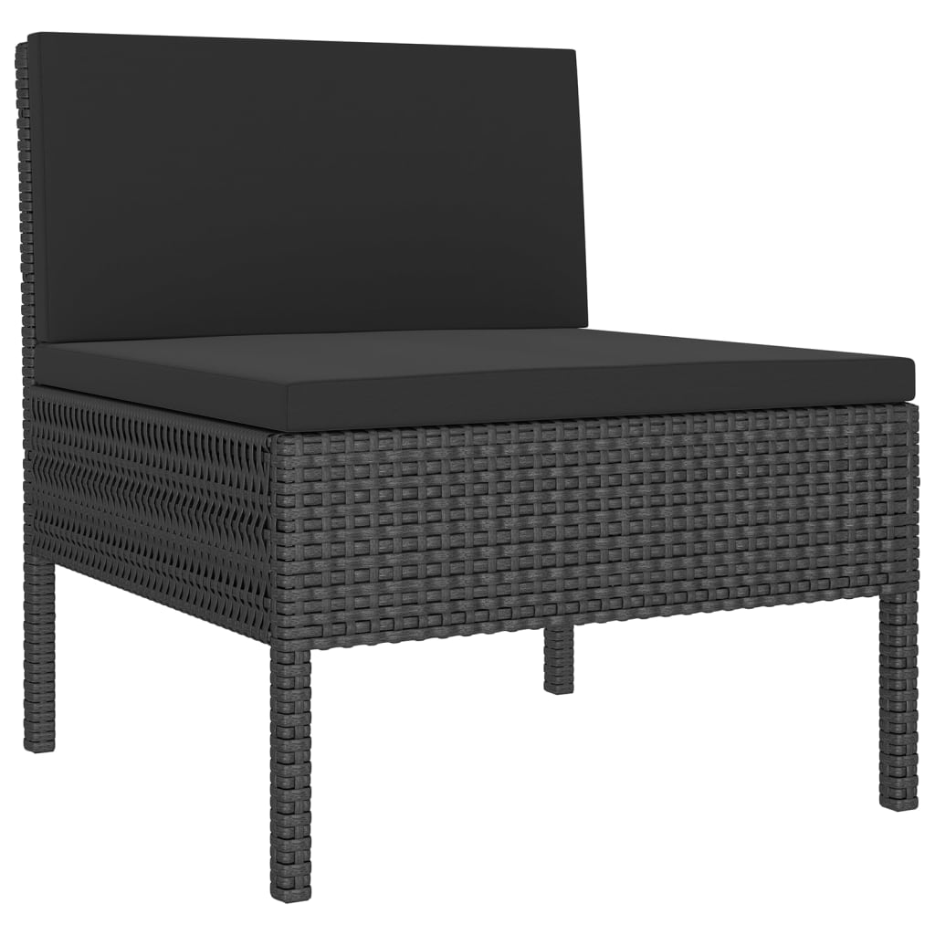 loungesæt til haven 9 dele med hynder polyrattan sort