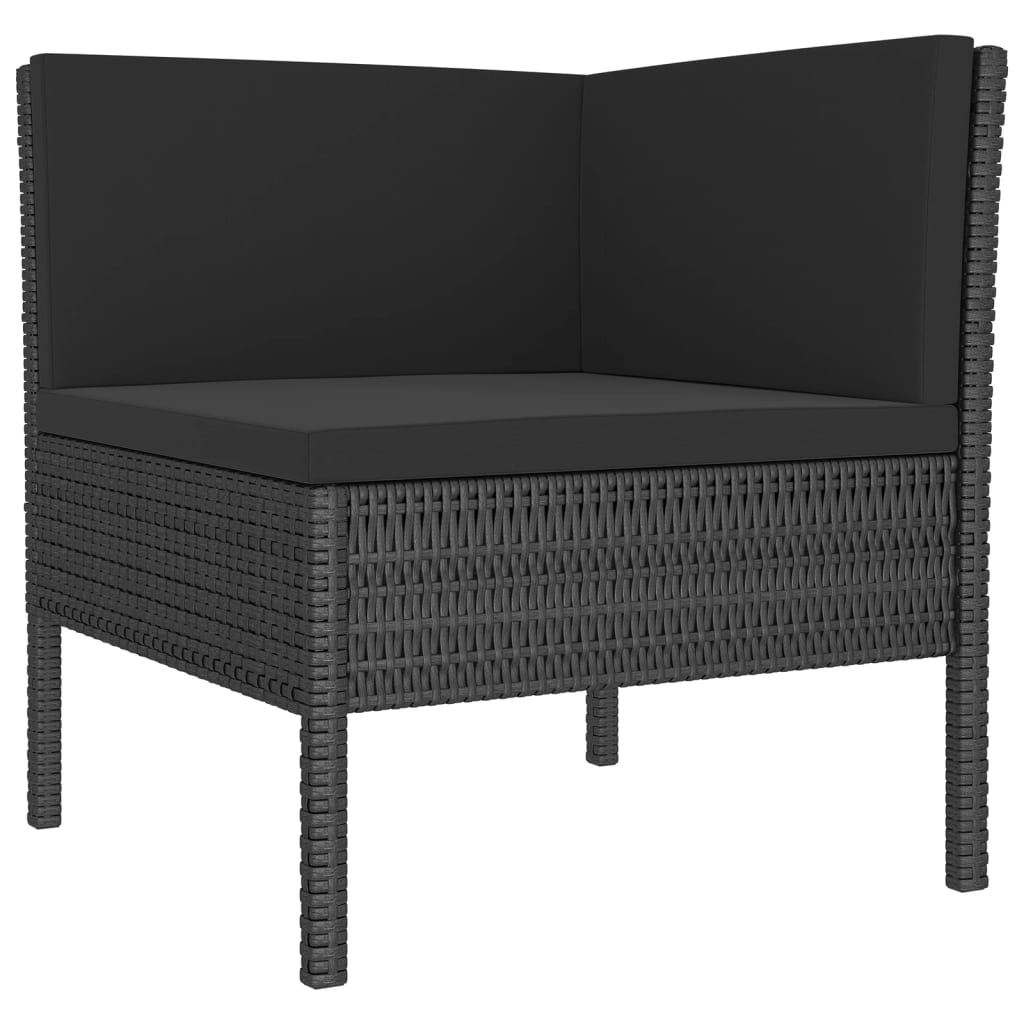 loungesæt til haven 13 dele med hynder polyrattan sort