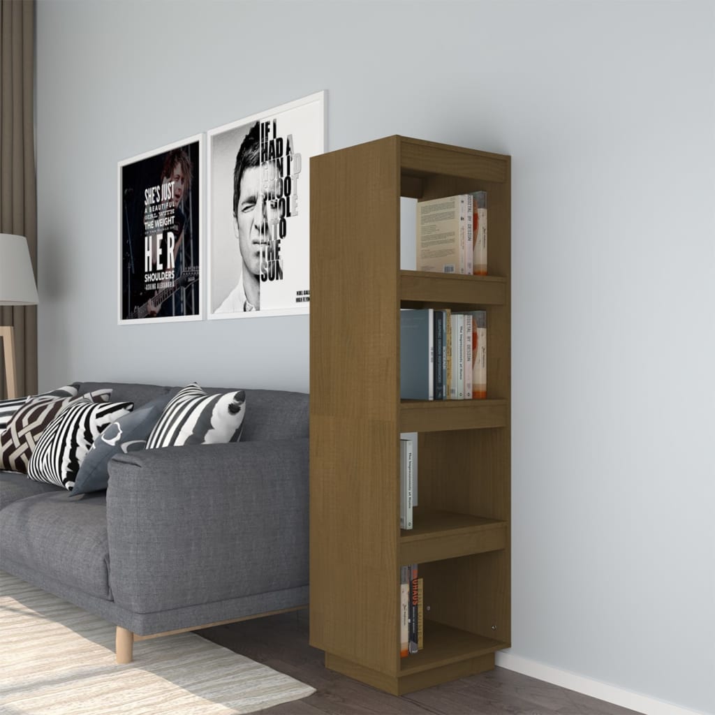 Bogreol 40X35X Massivt Fyrretræ Gyldenbrun Honningfarvet - 40 cm / 135 cm