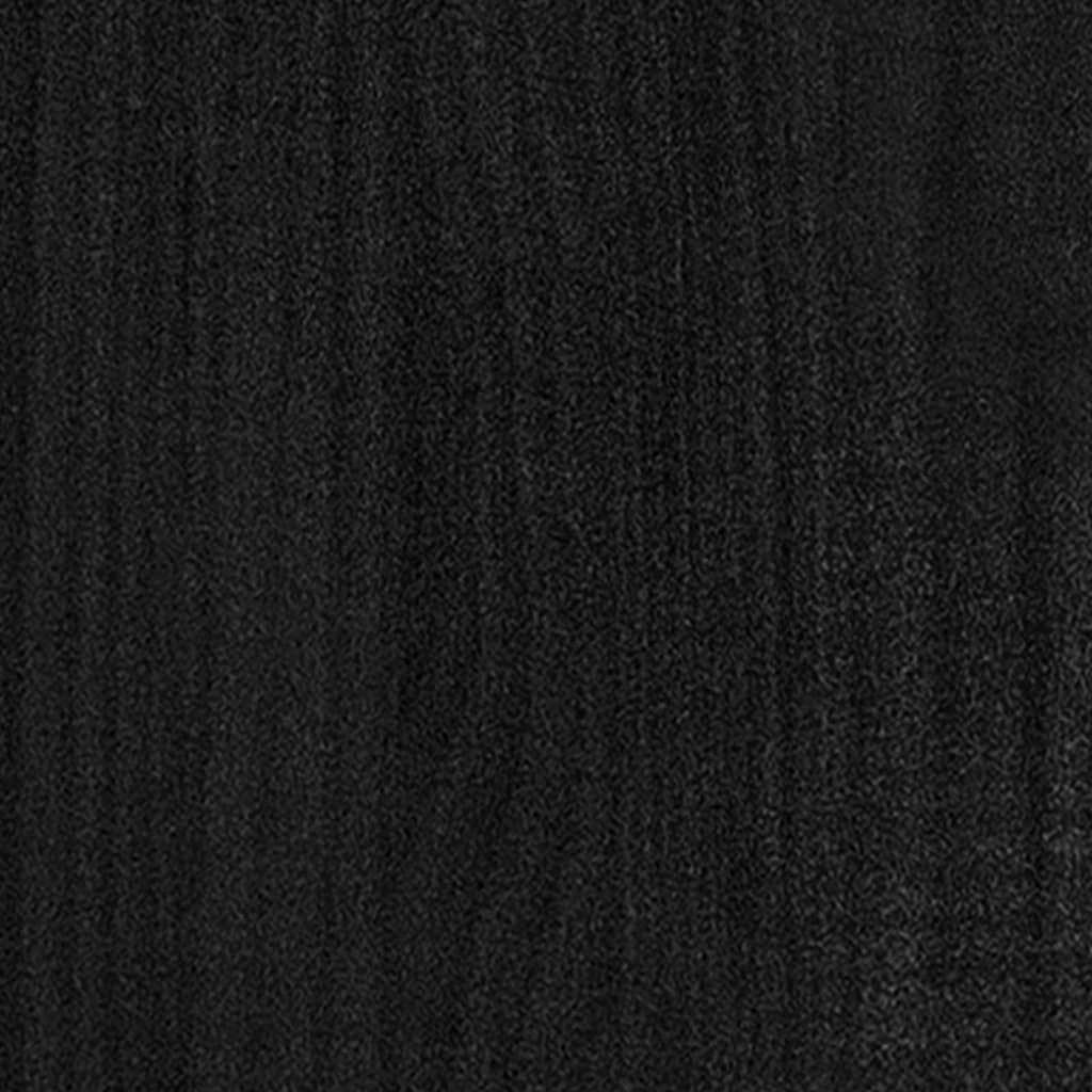 bogreol/rumdeler 80x35x135 cm massivt fyrretræ sort