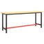 stel til arbejdsbænk 190x50x79 cm metal mat sort og mat rød