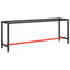 stel til arbejdsbænk 210x50x79 cm metal mat sort og mat rød