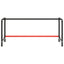 stel til arbejdsbænk 180x57x79 cm metal mat sort og mat rød