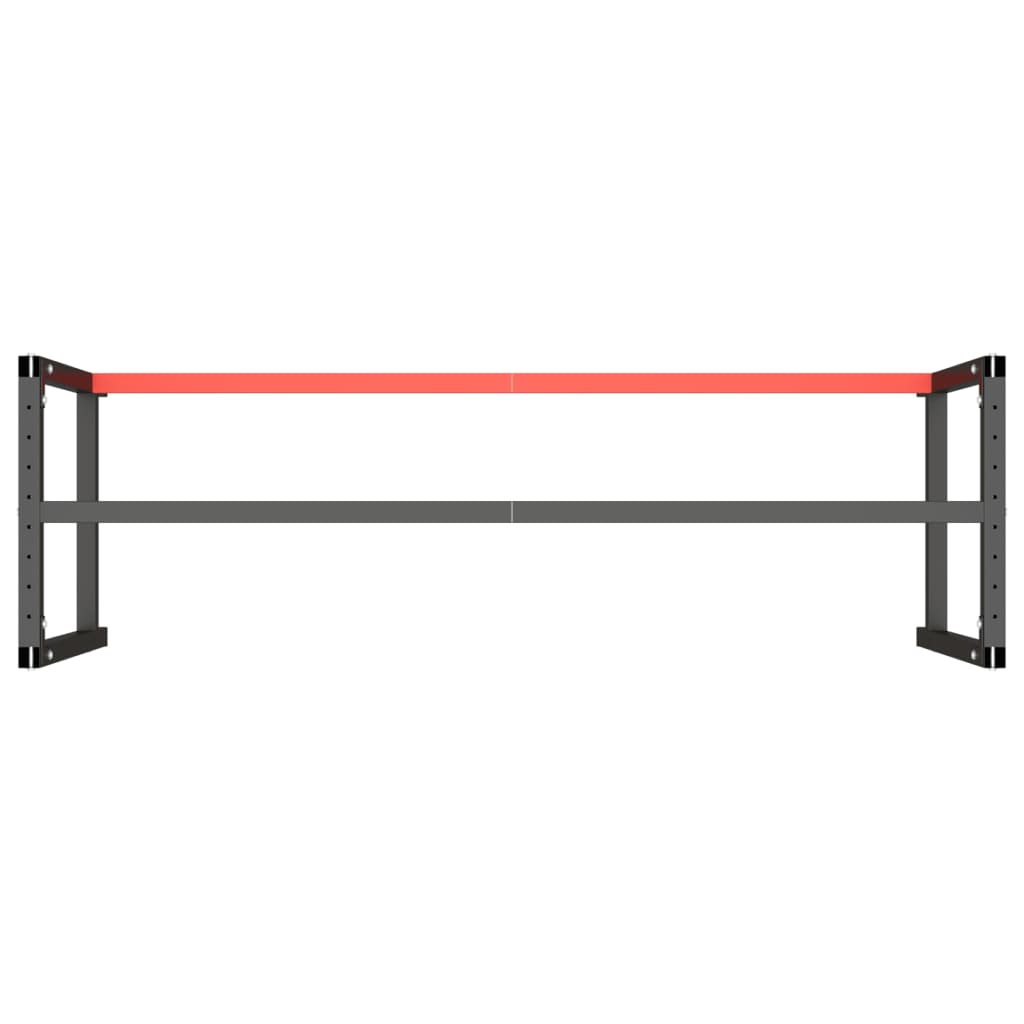 stel til arbejdsbænk 180x57x79 cm metal mat sort og mat rød