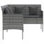 sofasæt med hynder 5 dele L-facon polyrattan grå