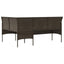 L-formet sofa med hynder polyrattan brun