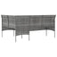 L-formet sofa med hynder polyrattan grå