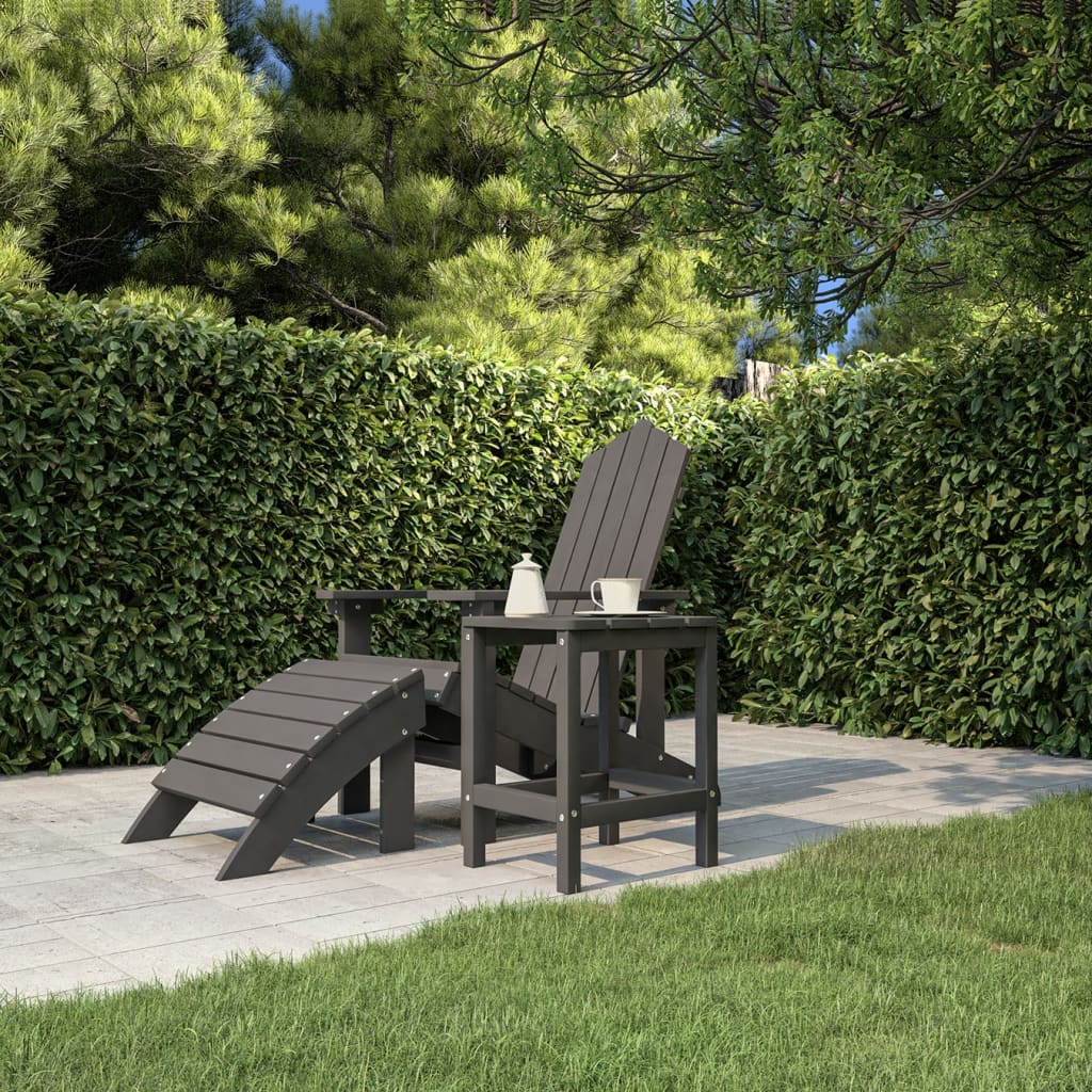 Adirondack-havebord 38x38x46 HDPE antracitgrå