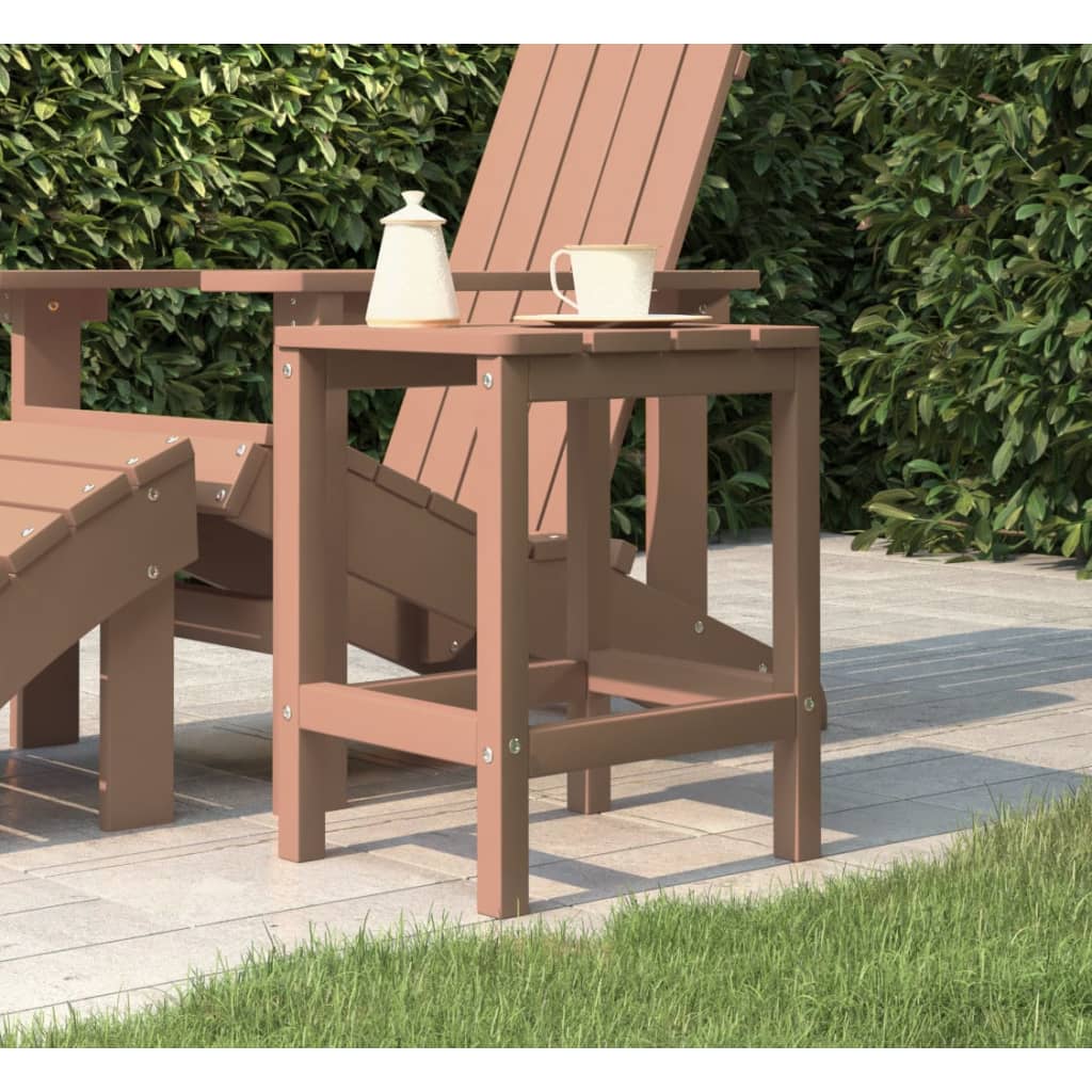 Adirondack havebord 38×38×46 cm - HDPE, brun