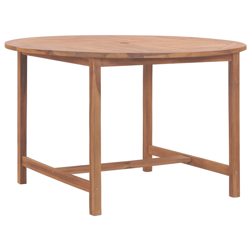 havebord Ø110x75 cm massivt teaktræ billede
