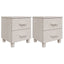 sengeskab HAMAR 2 stk. 40x35x44,5 cm massivt fyrretræ hvid