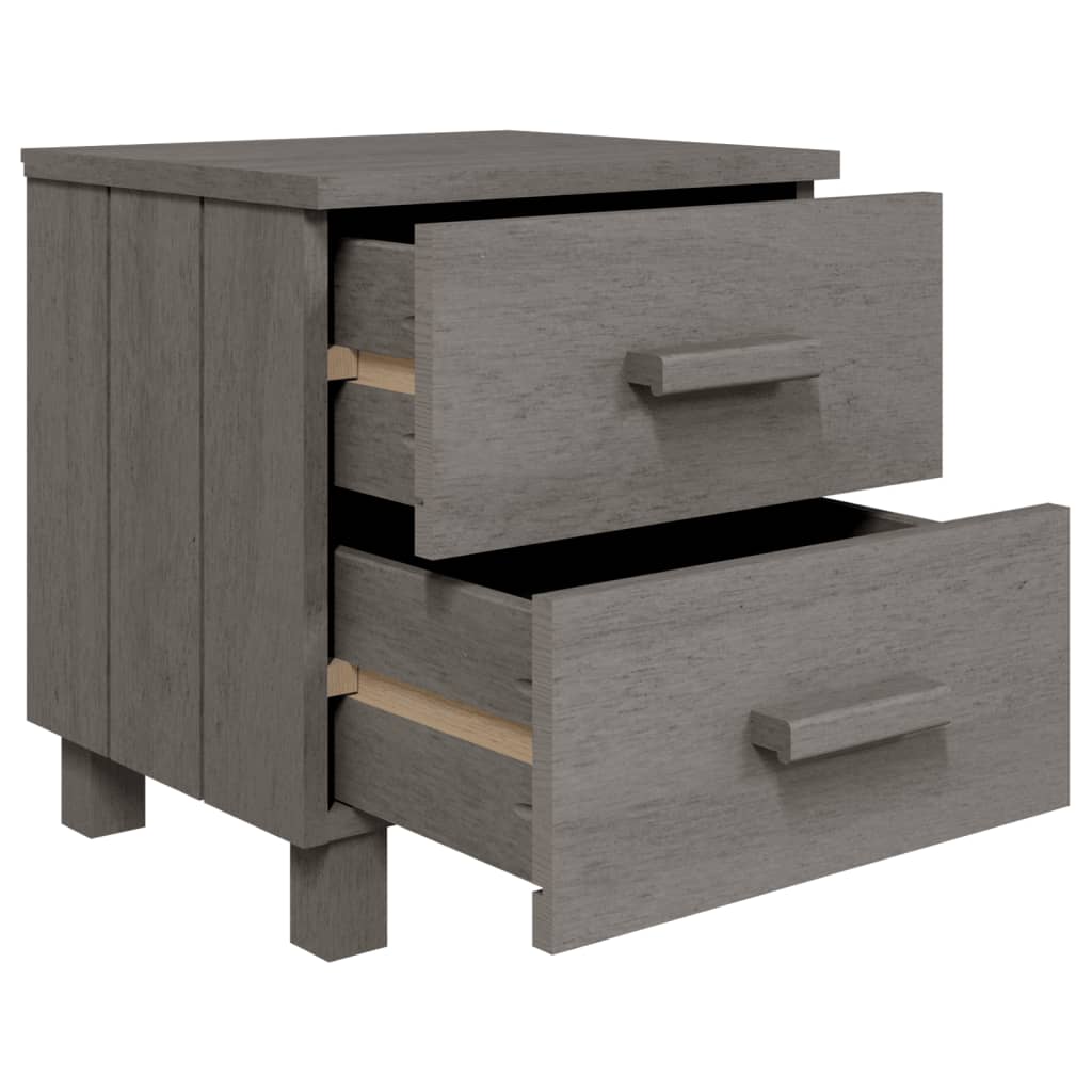 sengeskab HAMAR 2 stk. 40x35x44,5 cm massivt fyrretræ lysegrå