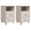 sengeskab HAMAR 2 stk. 40x35x62 cm massivt fyrretræ hvid