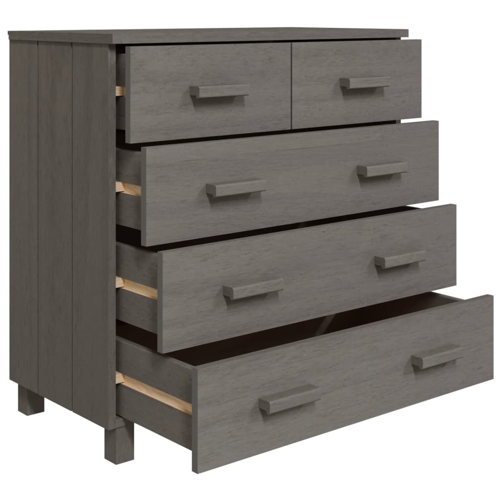 skænk HAMAR 79x40x80 cm massivt fyrretræ lysegrå