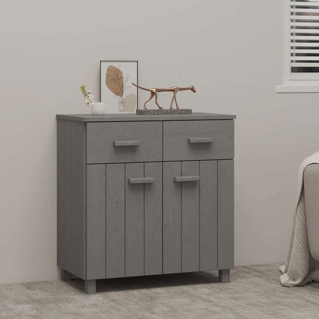 skænk HAMAR 79x40x80 cm massivt fyrretræ lysegrå