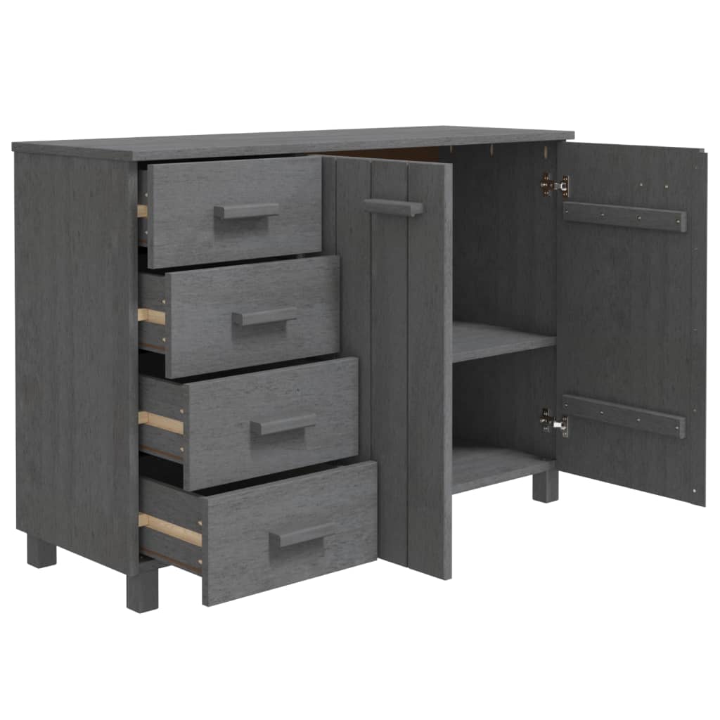 skænk HAMAR 113x40x80 cm massivt fyrretræ mørkegrå