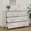 skænk HAMAR 113x40x80 cm massivt fyrretræ hvid