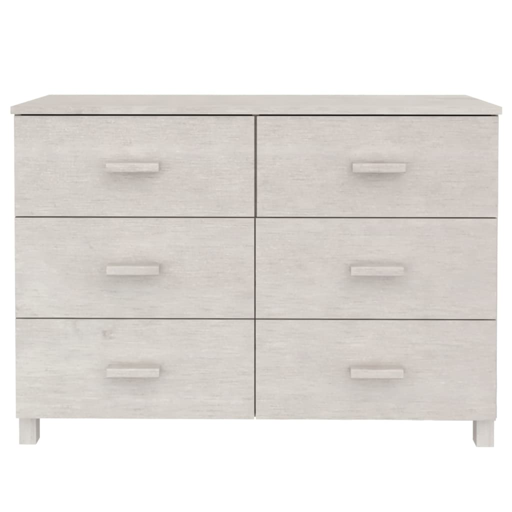 skænk HAMAR 113x40x80 cm massivt fyrretræ hvid