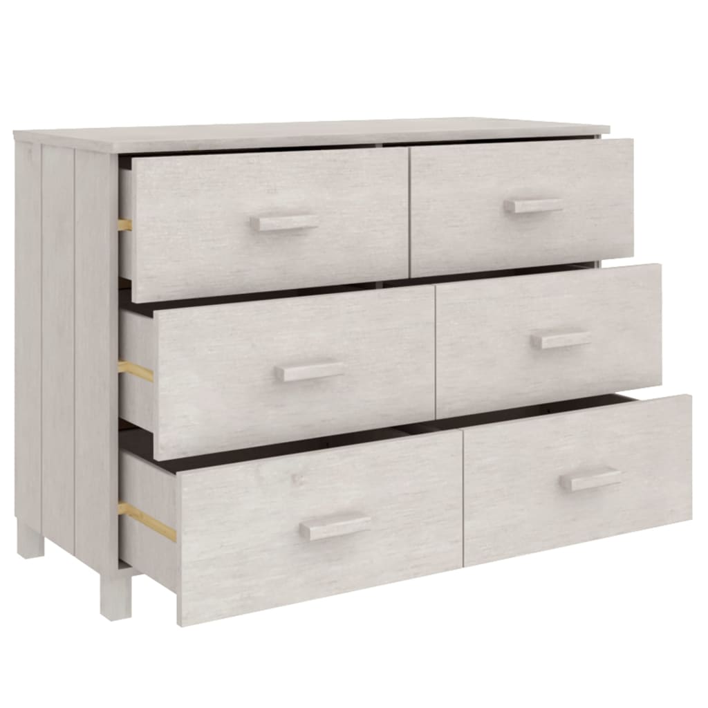 skænk HAMAR 113x40x80 cm massivt fyrretræ hvid