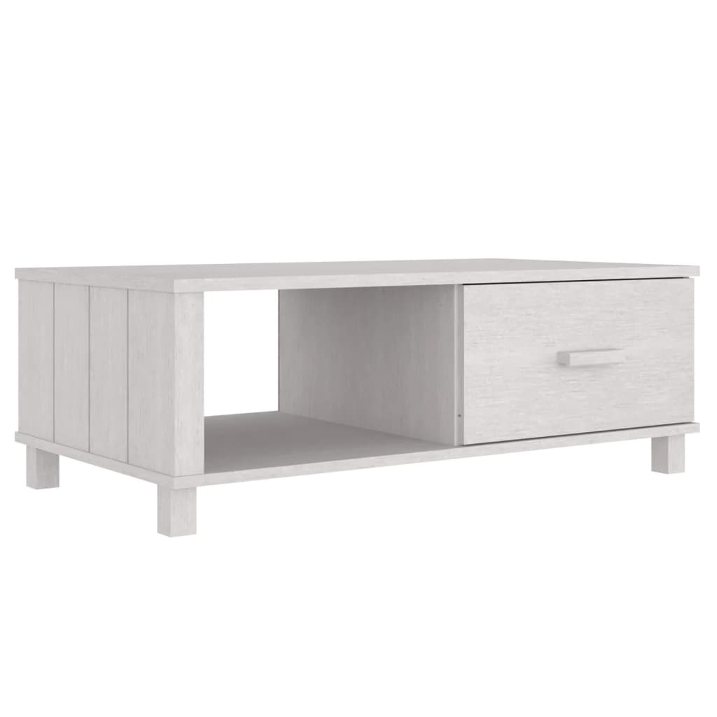 sofabord HAMAR 100x55x35 cm massivt fyrretræ hvid