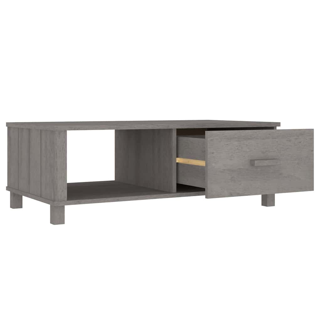 vidaXL sofabord HAMAR 100x55x35 cm massivt fyrretræ lysegrå
