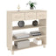 konsolbord HAMAR 90x35x90 cm massivt fyrretræ honningbrun