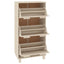 skoskab HAMAR 59,5x35x117 cm massivt fyrretræ honningbrun