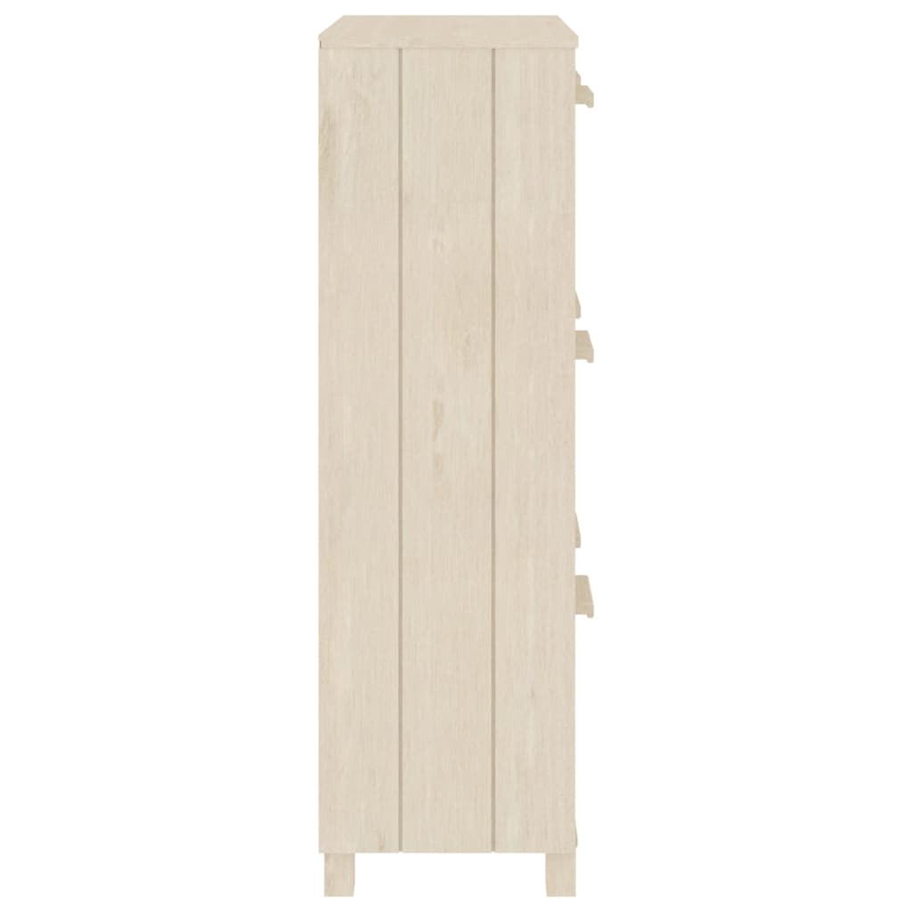 skoskab HAMAR 59,5x35x117 cm massivt fyrretræ honningbrun