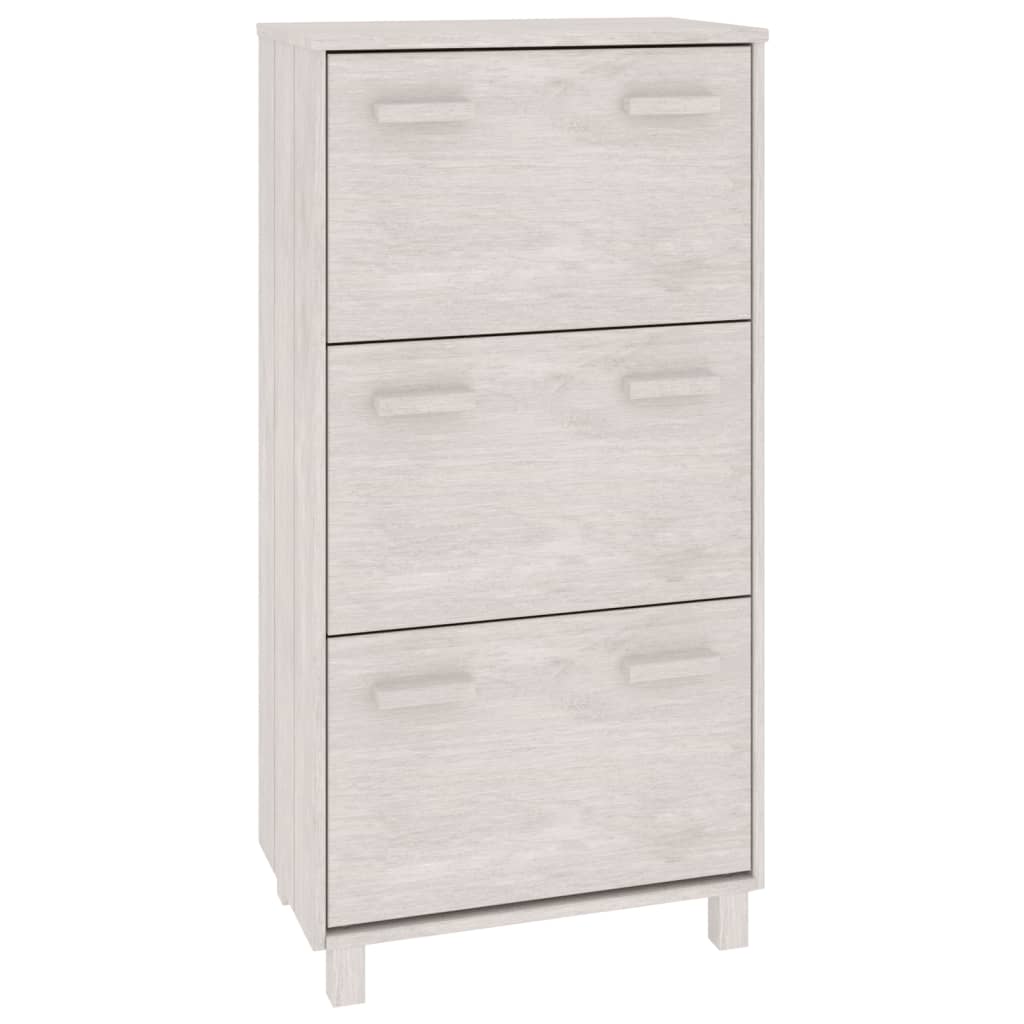 skoskab HAMAR 59,5x35x117 cm massivt fyrretræ hvid