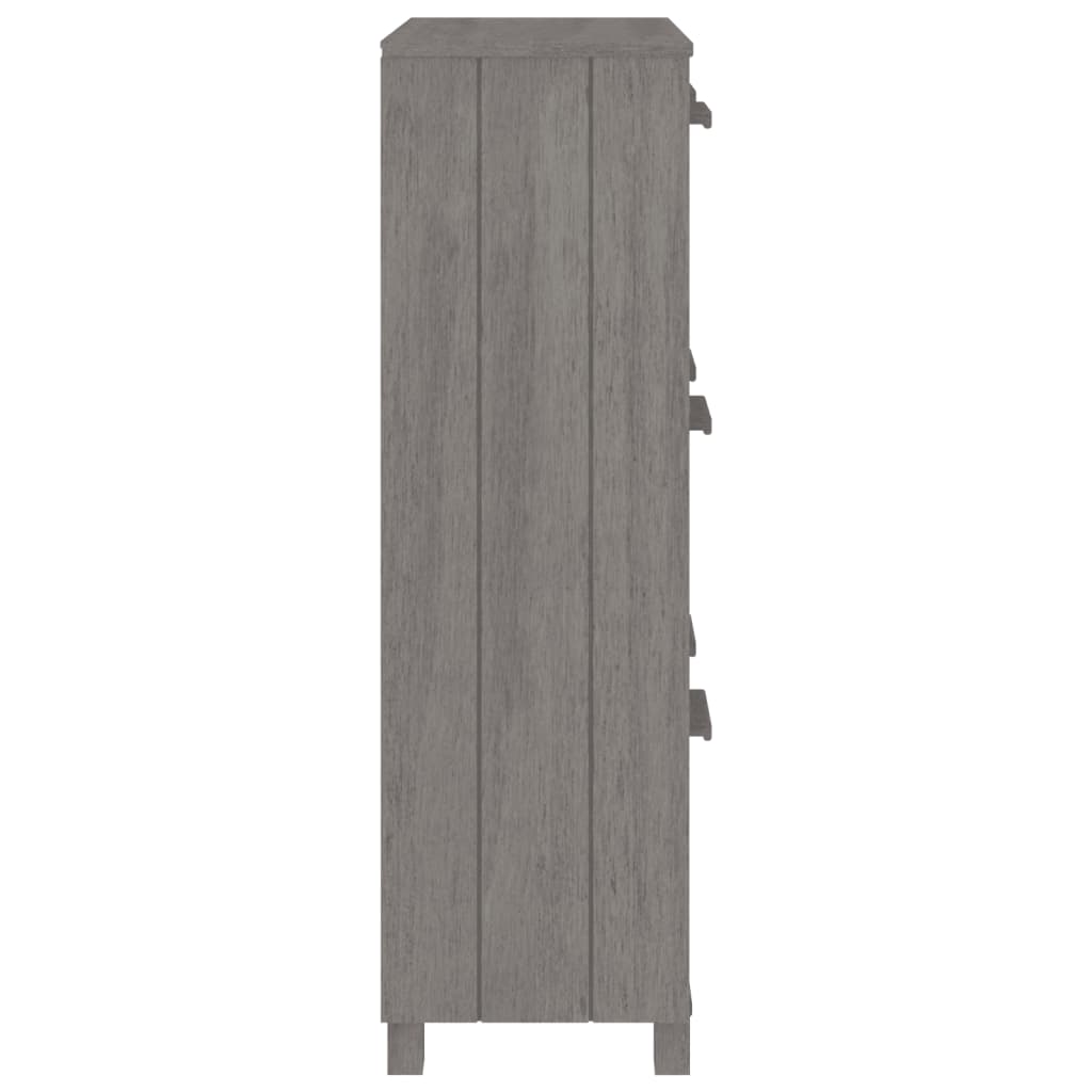 skoskab HAMAR 59,5x35x117 cm massivt fyrretræ lysegrå