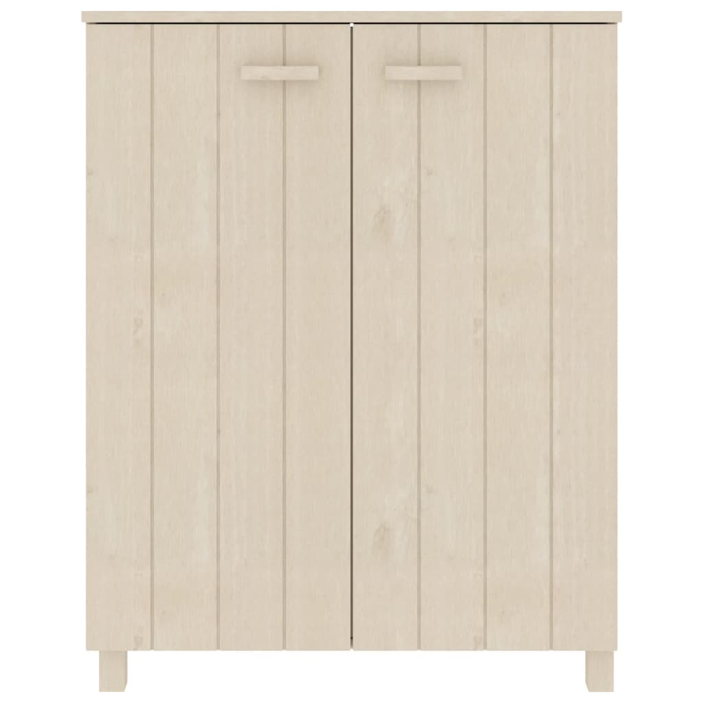 skoskab HAMAR 85x40x108 cm massivt fyrretræ honningbrun