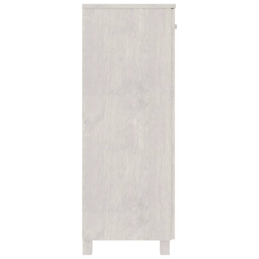 skoskab HAMAR 85x40x108 cm massivt fyrretræ hvid