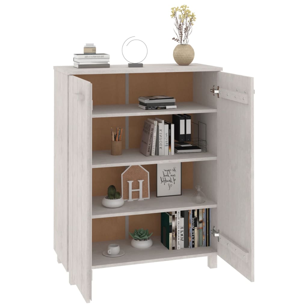 skoskab HAMAR 85x40x108 cm massivt fyrretræ hvid